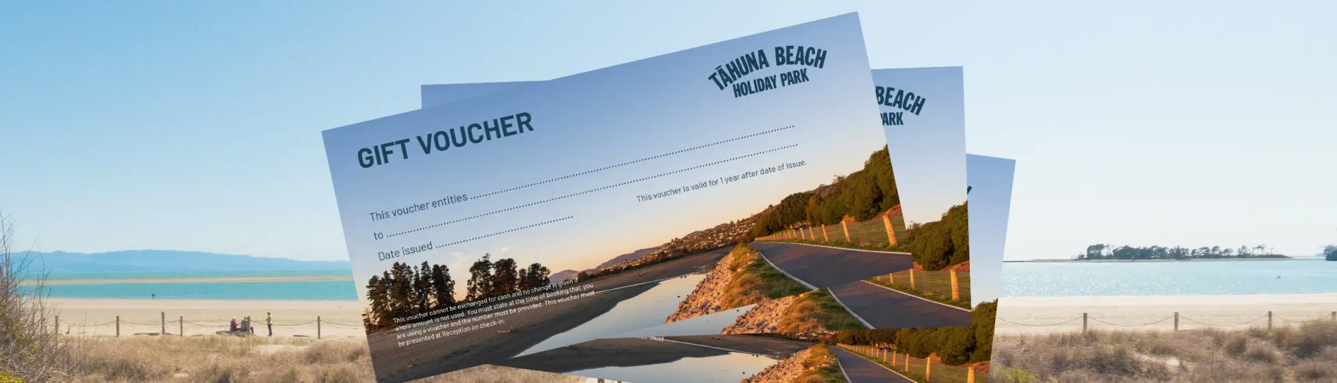 Gift Vouchers available for pre-purchasing accommodation of all types. Tāhuna Beach Holiday Park, Nelson, New Zealand