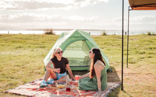Happy campers at Tāhuna Beach Holiday Park