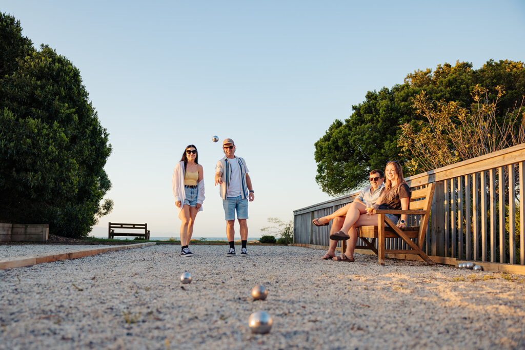 Playing pétanque at the Holiday Park