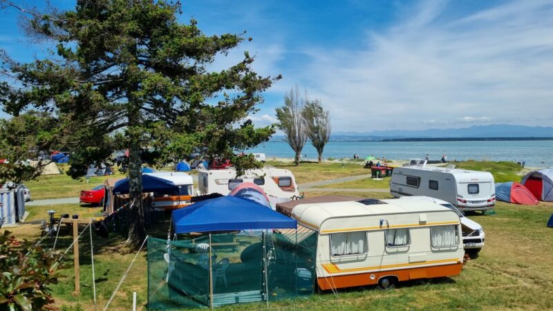 Caravans parked at the Green Zone