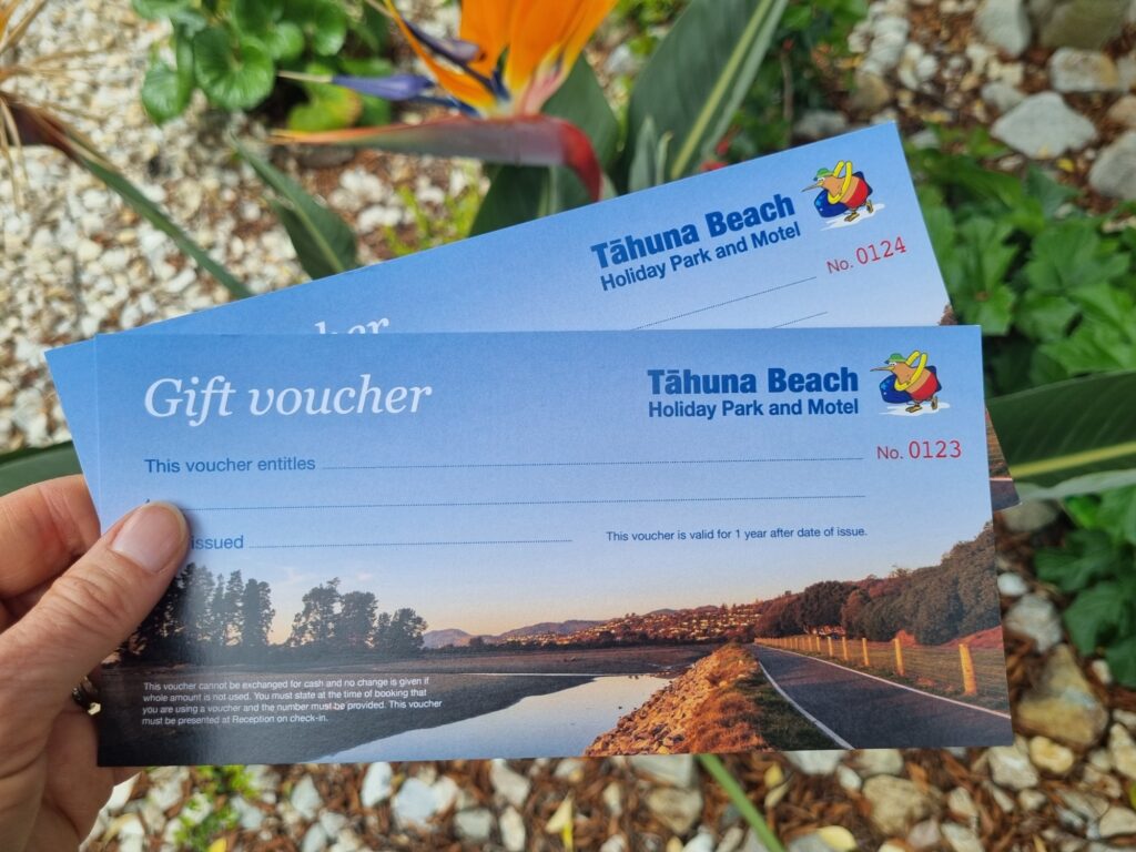 Gift Vouchers at Tahuna Beach Holiday Park and Motel