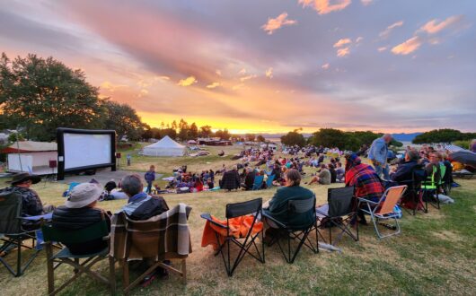 Outdoor movies at the Ampitheater at Tāhuna Beach Holiday Park