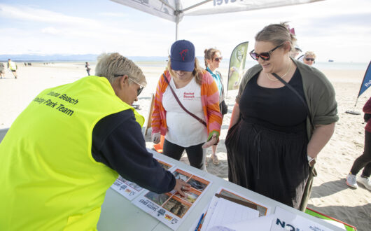 Picture by Tim Cuff 28 September 2024 - Tāhuna Beach Holiday Park clean-up at Tāhuna Beach, Nelson, New Zealand