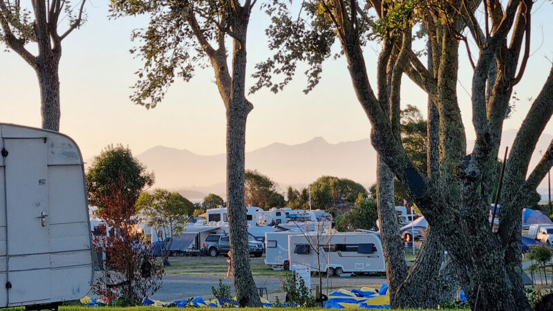 Camping in summer at Tahuna Beach Holiday Park