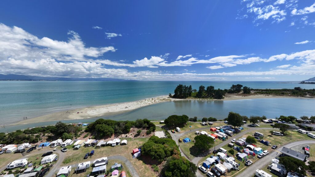 Tahuna Beach Holiday Park from above