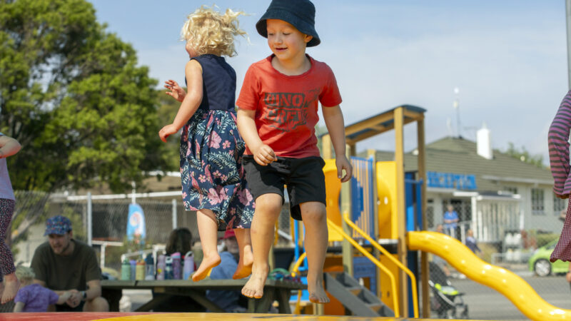 Picture by Tim Cuff. November 2023. Tāhuna Holiday Park new playground opening, Nelson.