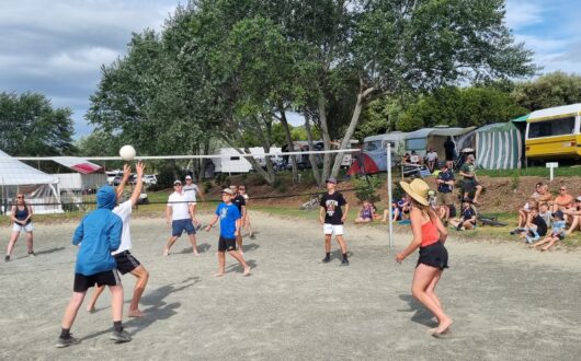 Volleyball at Tāhuna Beach Holiday Park