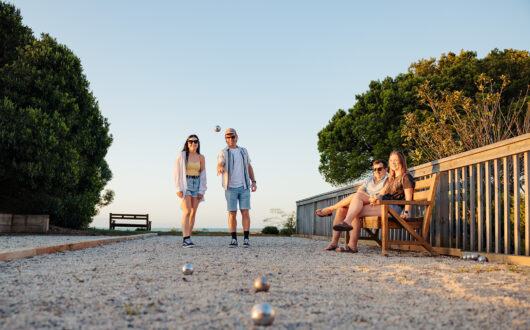 Playing pétanque at the Holiday Park